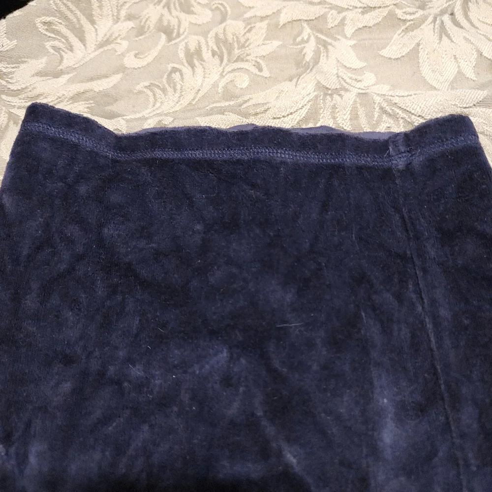 💜🍇💜 Luscious Plush Rhinestone Deep Grape Purple Velvet Velour Sweatpants - MT - Picture 3 of 8